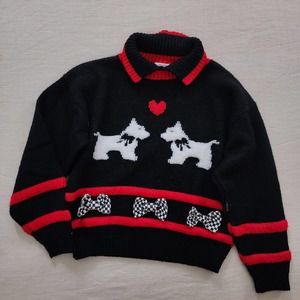 Vintage Scotty Dog Knit Sweater kids 10/12